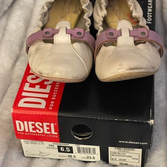 Diesel flats/shoes cream & purple size 6.5 - Picture 6 of 6
